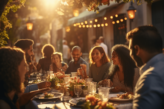 Iftar traditionnel dans un restaurant parisien animé