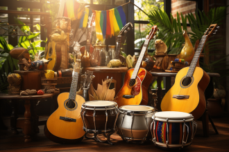 Instruments de musique brésiliens illustrant la richesse culturelle du pays