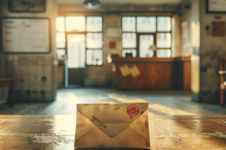 Enveloppe non affranchie avec des informations sur ses conséquences