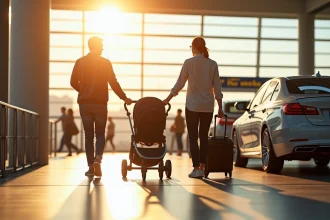 Poussette compacte et légère pour voyager avec un bébé