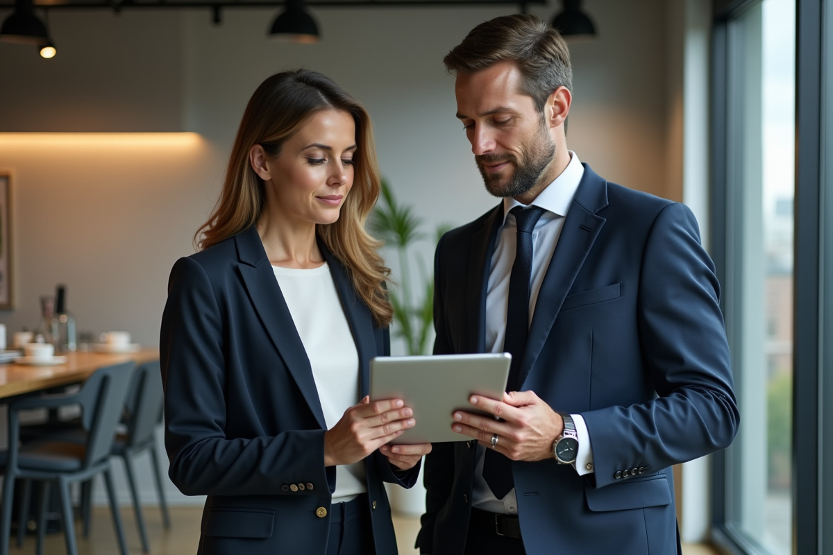 Homme et femme discutant d