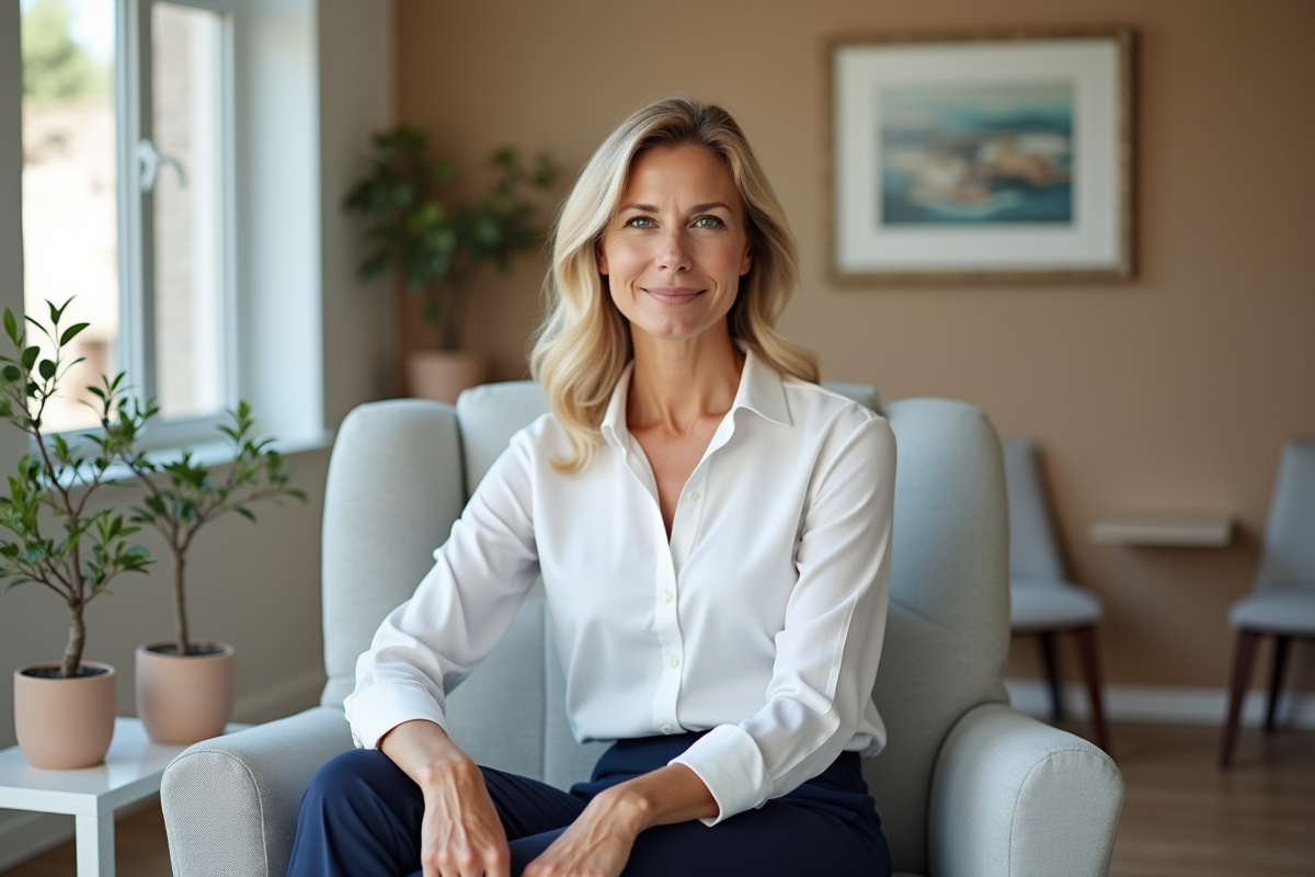 Femme élégante dans une clinique de beauté à Mille