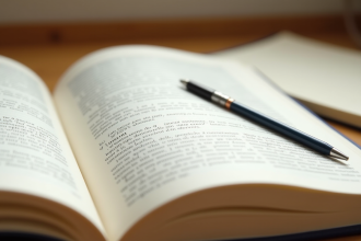 Livre de grammaire française ouvert sur un bureau lumineux