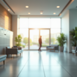 Hall d'entrée moderne avec lumière naturelle et mobilier minimaliste