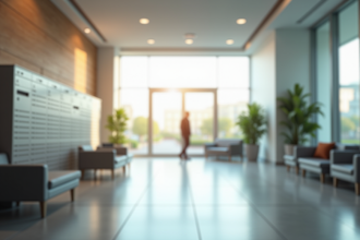 Hall d'entrée moderne avec lumière naturelle et mobilier minimaliste