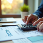 Personne au bureau vérifiant un bulletin de salaire de 1750 euros