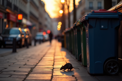 Rat dans une rue parisienne au petit matin