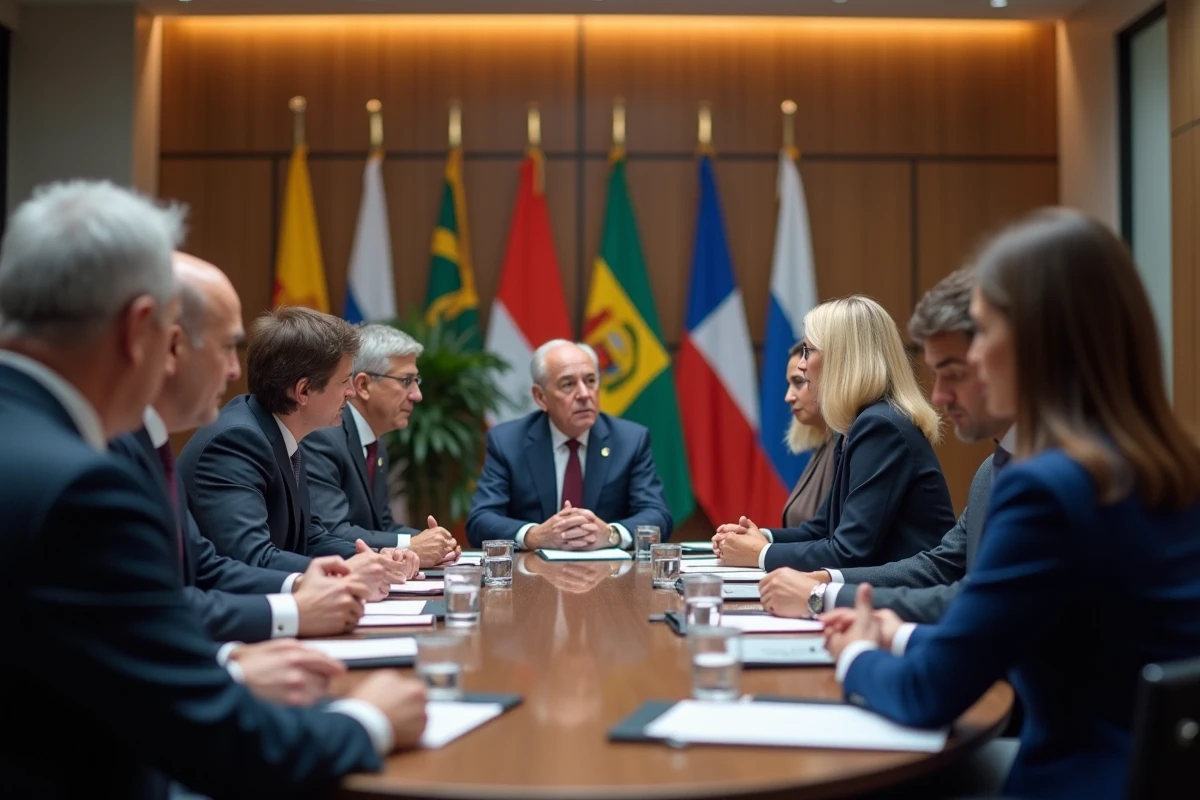 Groupe de dirigeants lors d