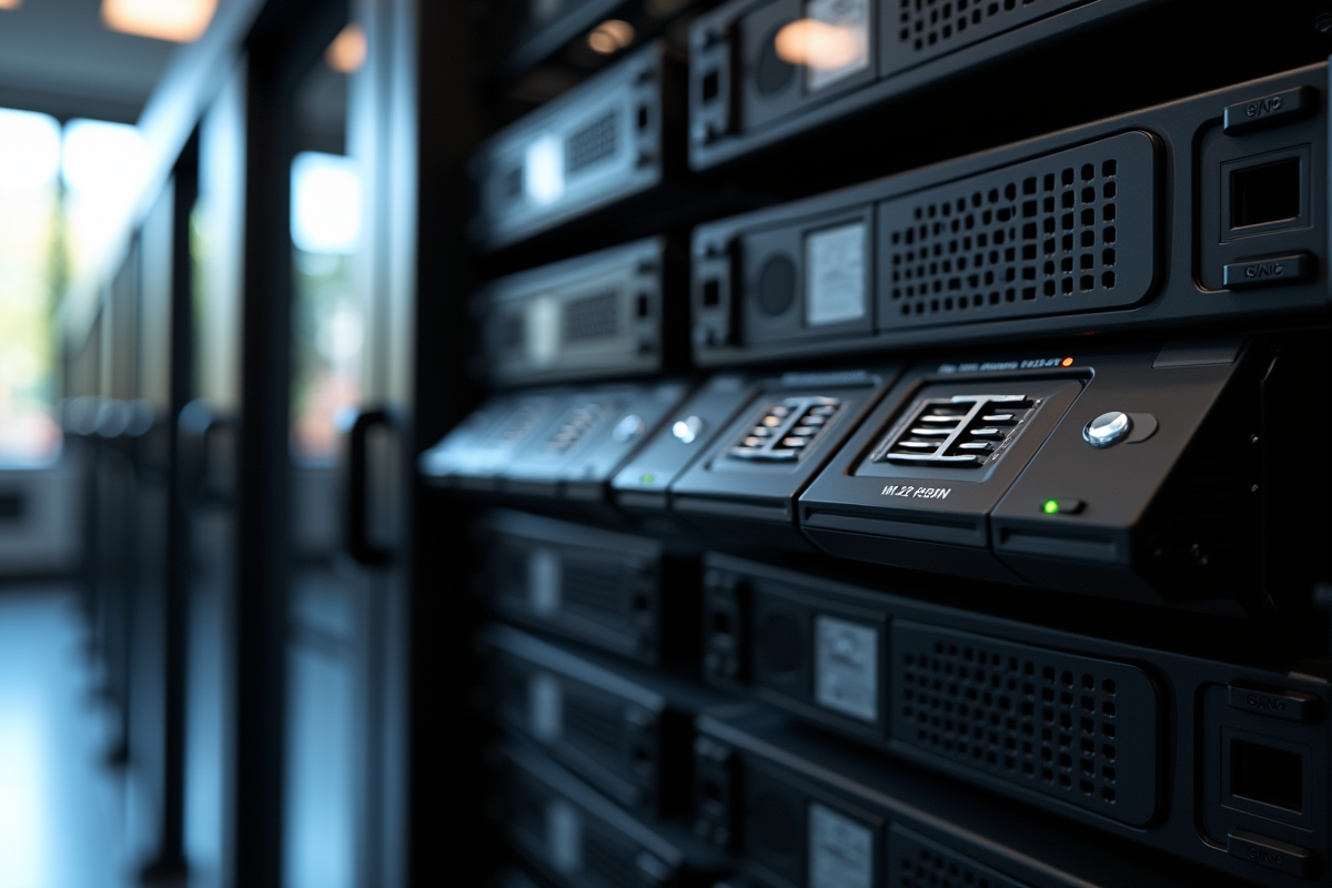 Rack serveur moderne avec SSD M2 bien installés